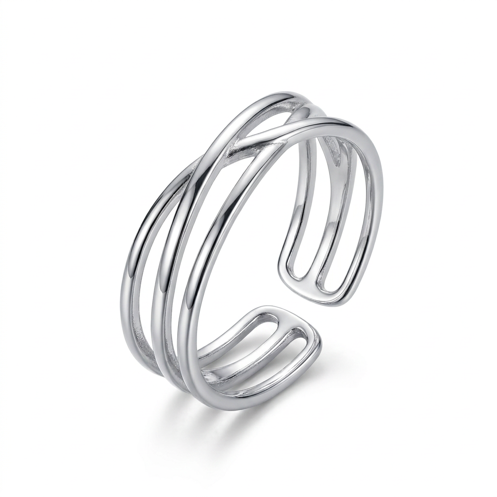 Anillo Cruz Calada Ajustable