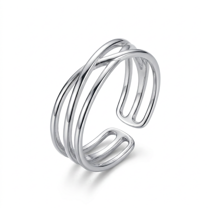 Anillo Cruz Calada Ajustable