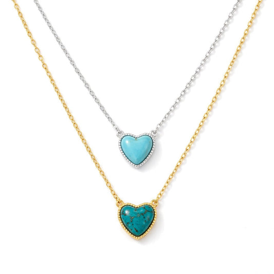Collar Corazón Turquesa