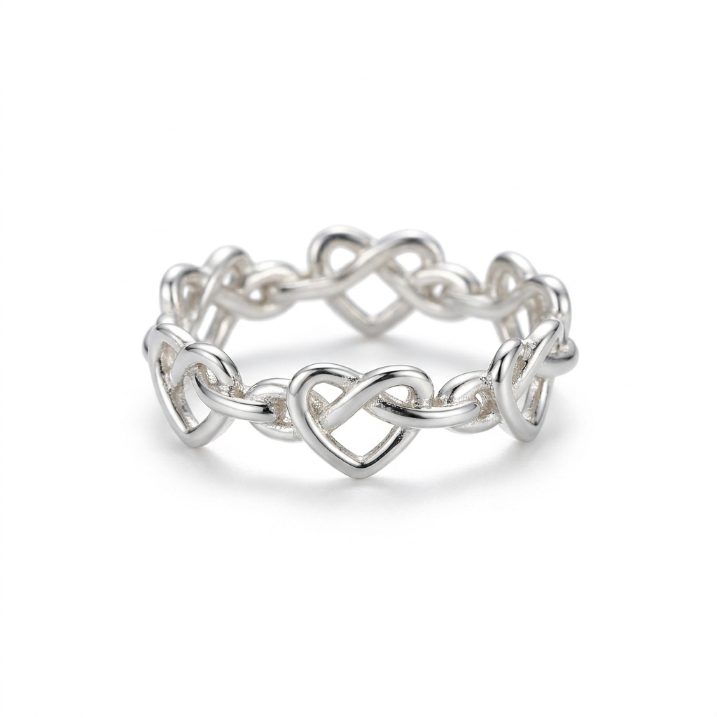 Anillo Abierto Líneas de Corazón