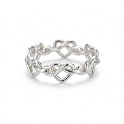 Anillo Abierto Líneas de Corazón