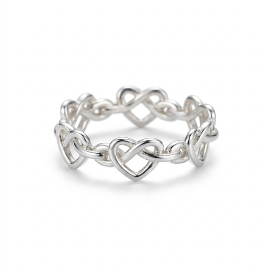 Anillo Abierto Líneas de Corazón
