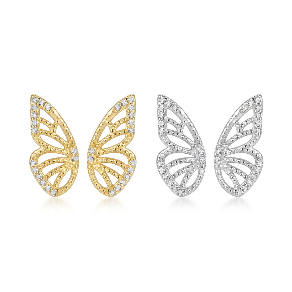 Aretes Mariposa con Zirconias