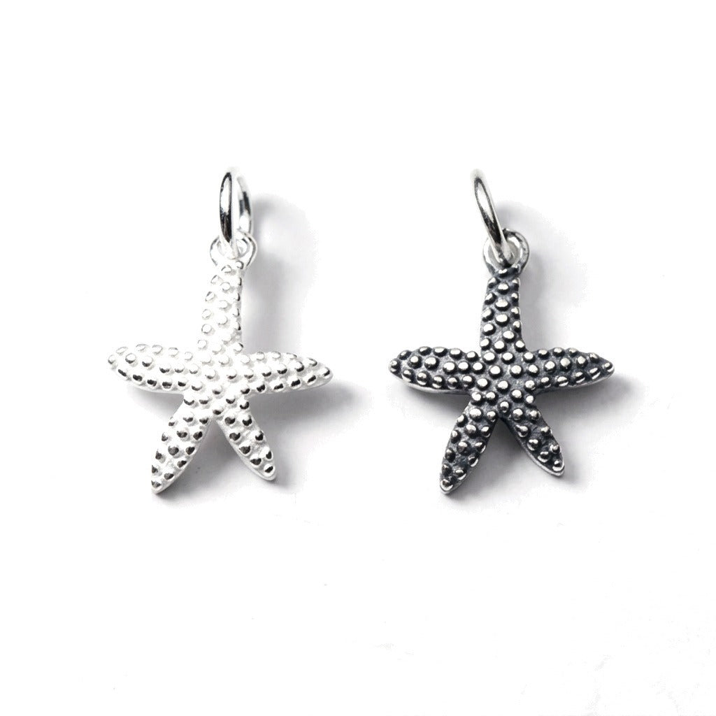 Dije Estrella de Mar Plateada o Envejecida