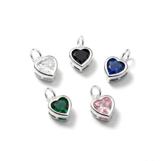 Dije Corazón con Zirconia de Color