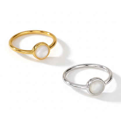 Anillo con Concha Blanca