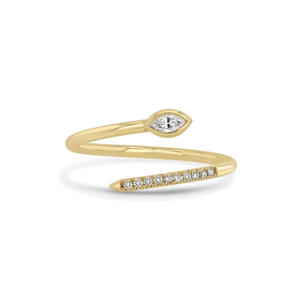 Anillo Serpiente Abierto con Zirconias
