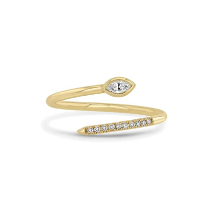 Anillo Serpiente Abierto con Zirconias