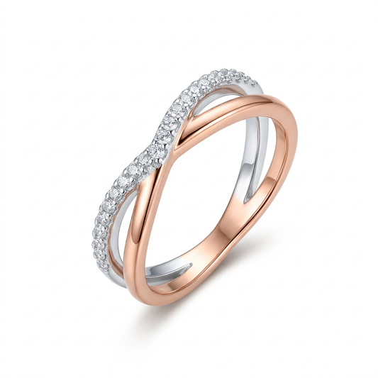 Anillo Doble Vuelta Bicolor