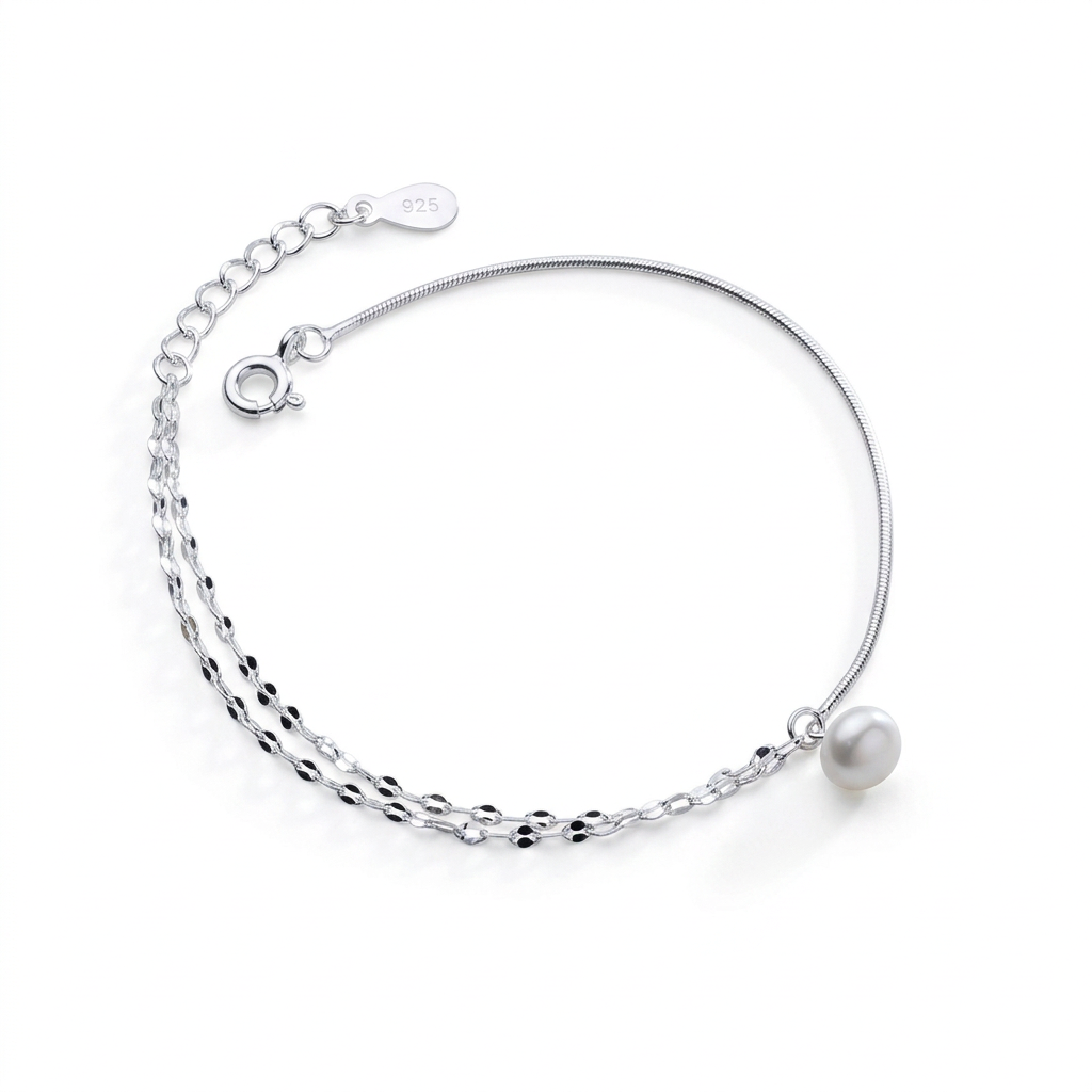 Tobillera Doble Capa con Perlas