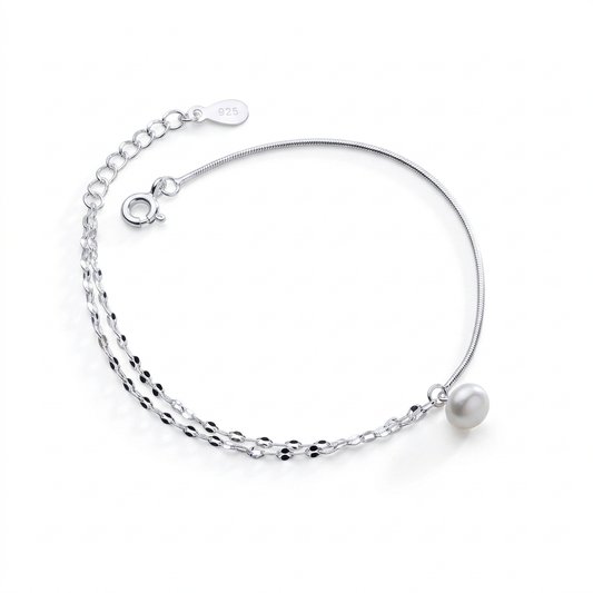 Tobillera Doble Capa con Perlas