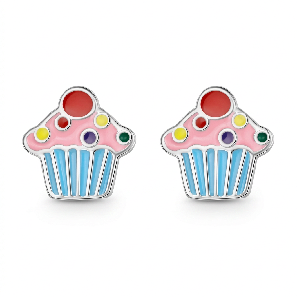 Aretes Esmaltados Pastelito, Panda y Libélula