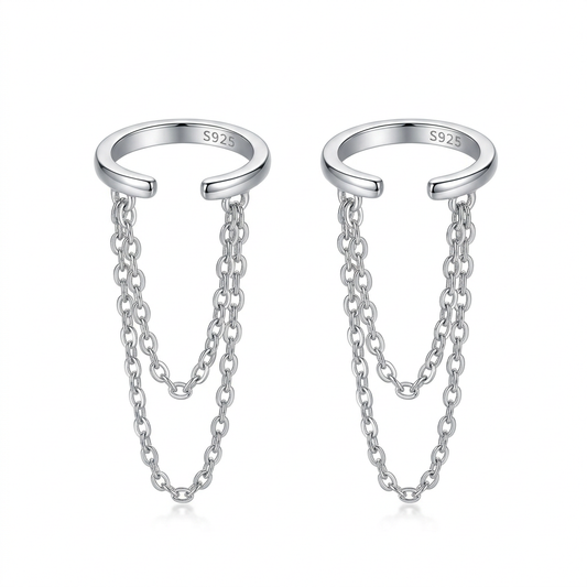 Ear Cuff con Doble Cadena