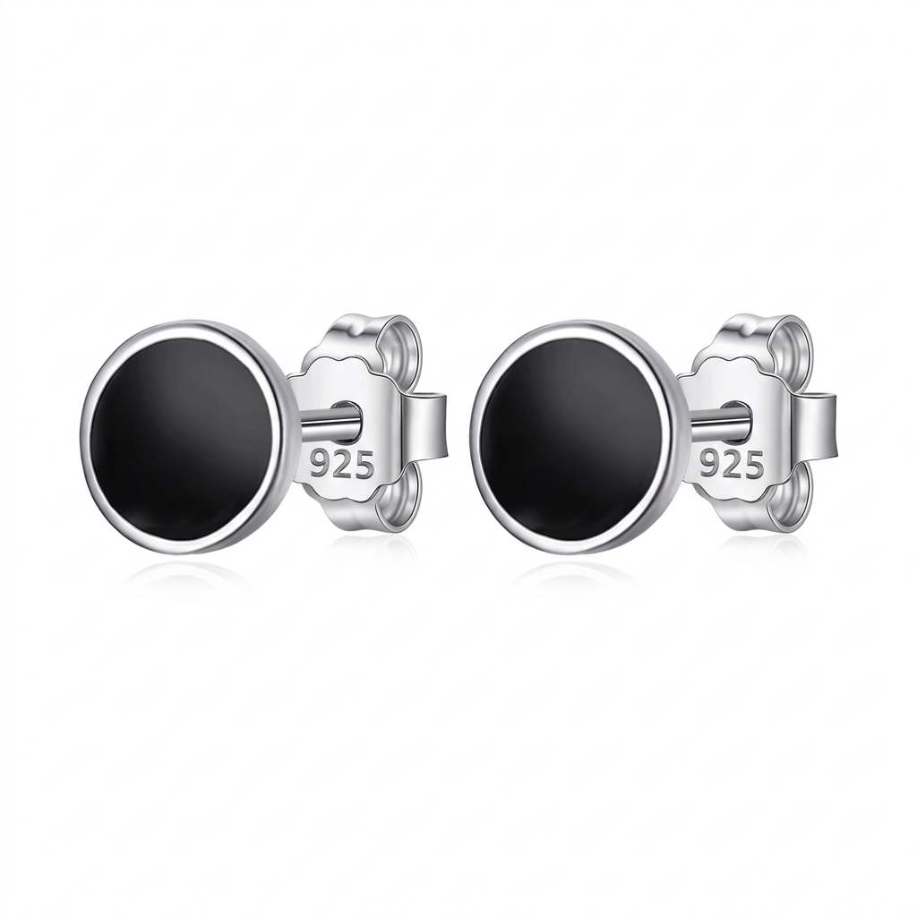 Aretes Redondos Negros de 4, 6 u 8 mm