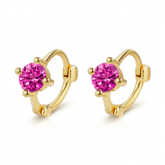 Arracadas Brillantes en Blanco, Fucsia o Morado