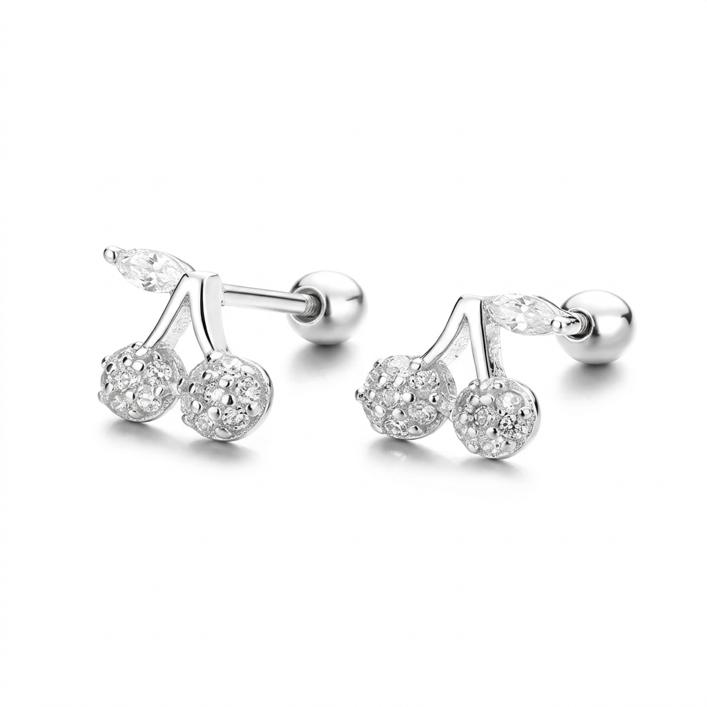 Aretes Cereza con Zirconias