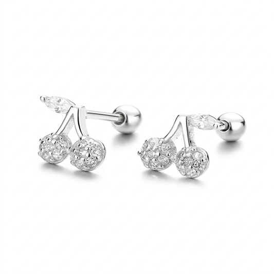 Aretes Cereza con Zirconias
