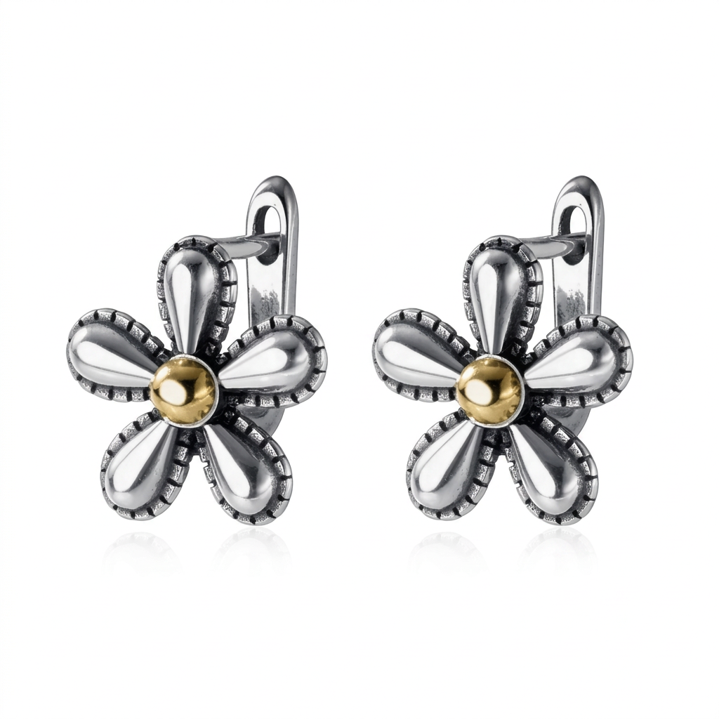 Aretes Flor Retro