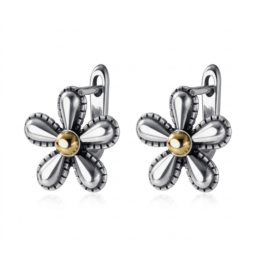 Aretes Flor Retro