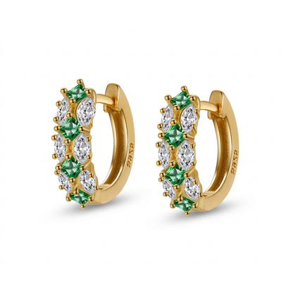 Arracadas con Zirconia Verde
