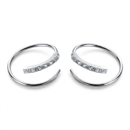 Arracadas Mini Dobles con Zirconias para Cartílago