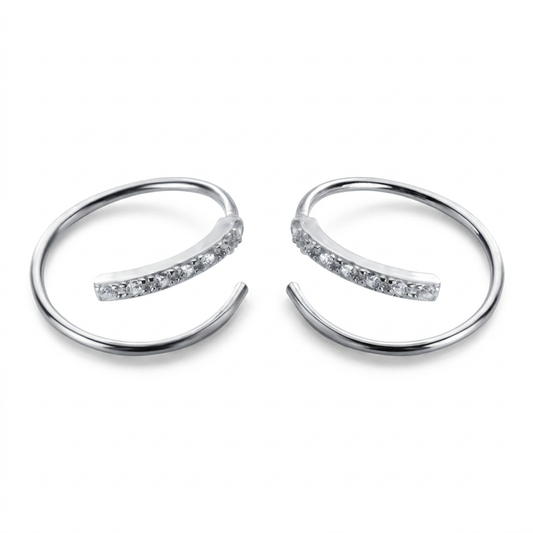 Arracadas Mini Dobles con Zirconias para Cartílago