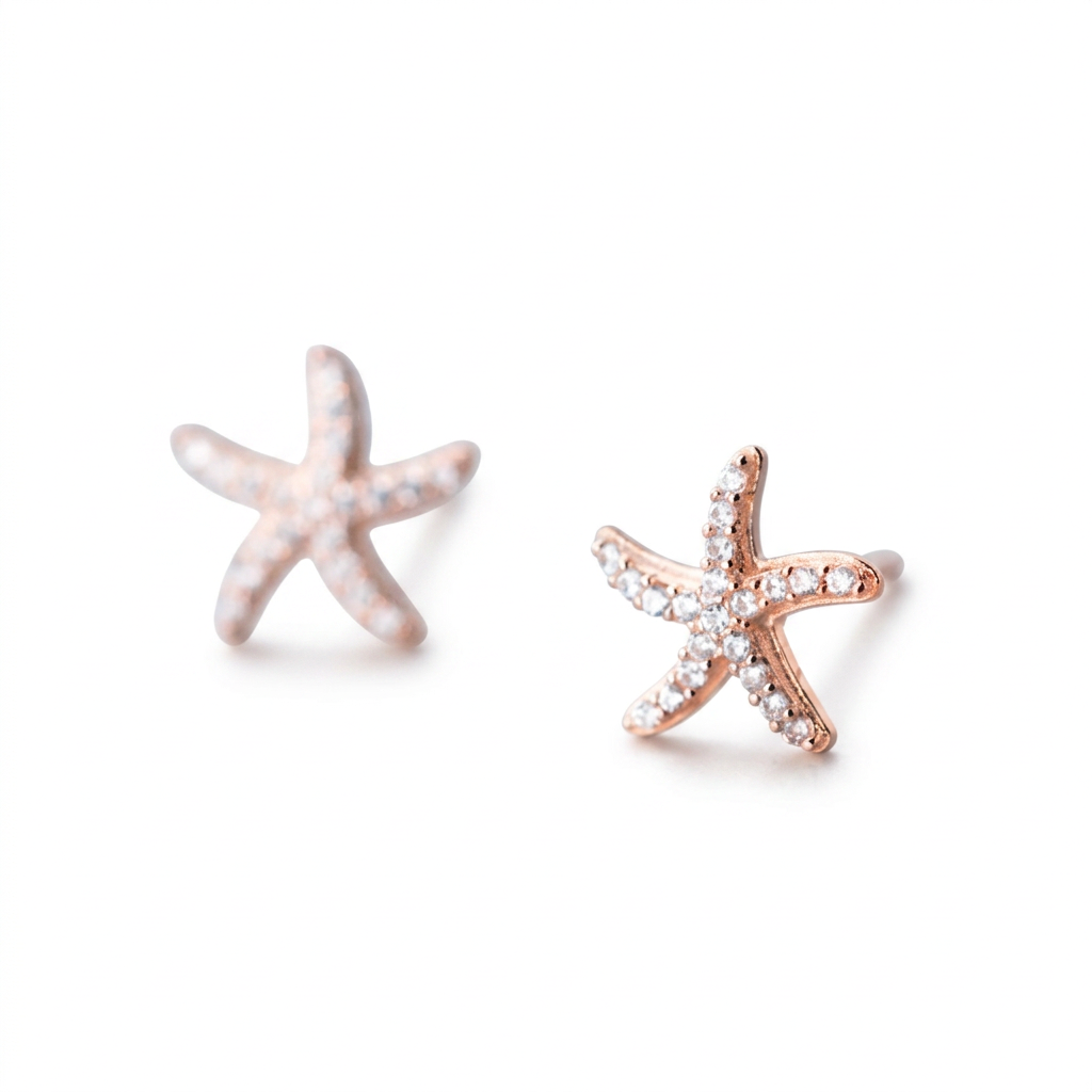Aretes Estrella de Mar Delicada con Zirconias