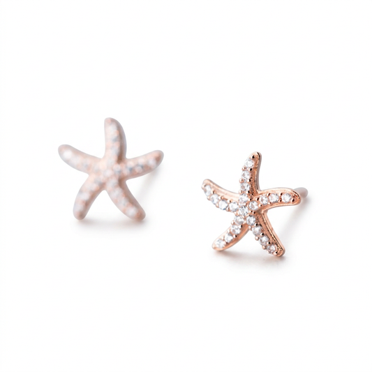 Aretes Estrella de Mar Delicada con Zirconias
