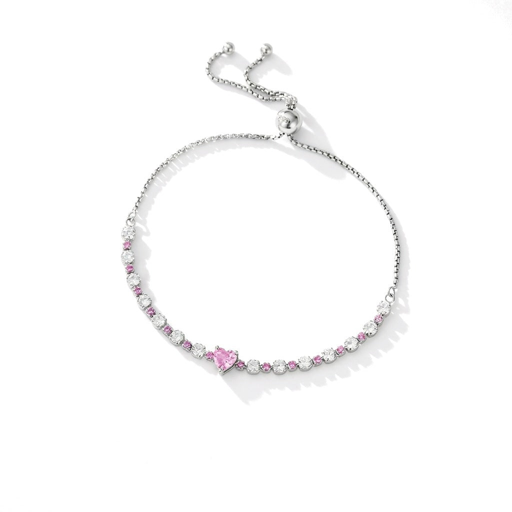 Pulsera Corazón Pavé Ajustable
