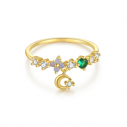 Anillo Vintage con Zirconia de Color