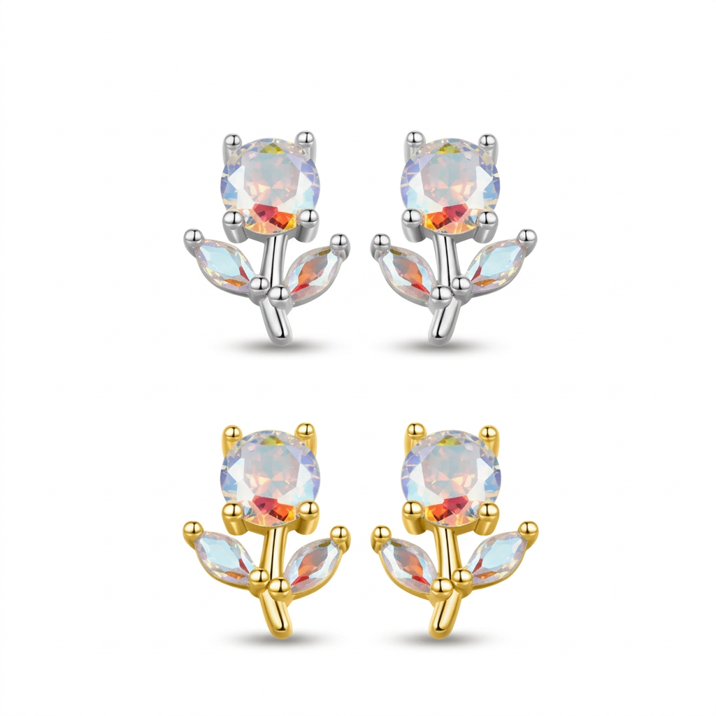 Aretes Flor de Zirconias