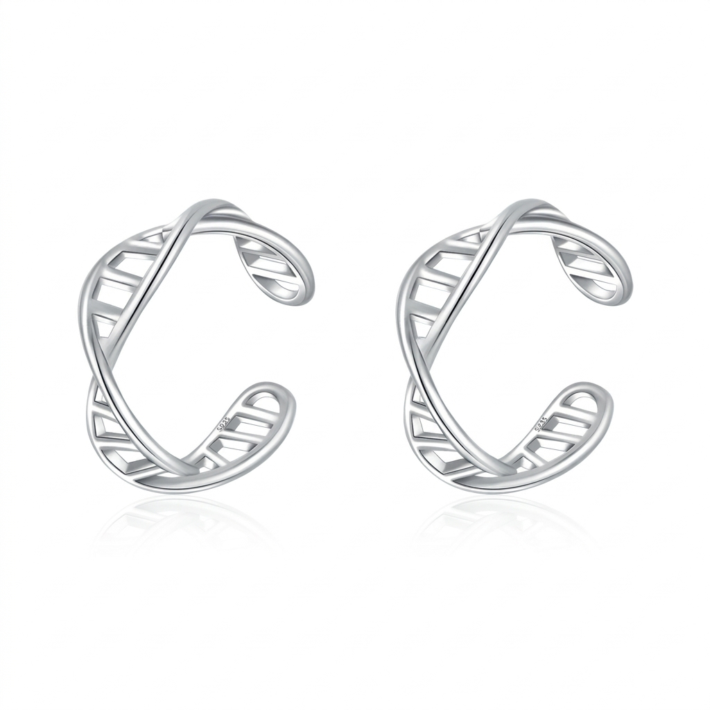 Aretes de Clip Ondas Caladas