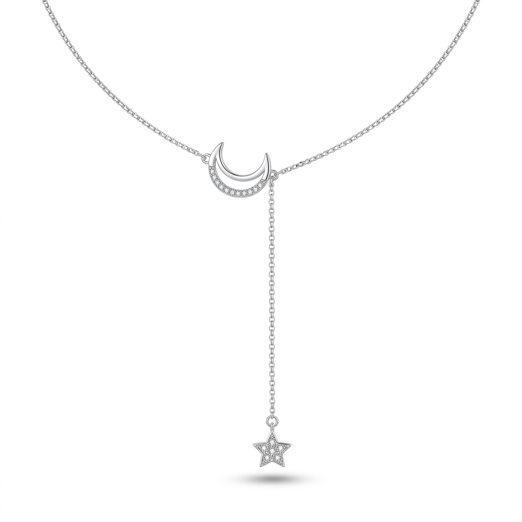 Collar Gargantilla Luna y Estrella con Borla