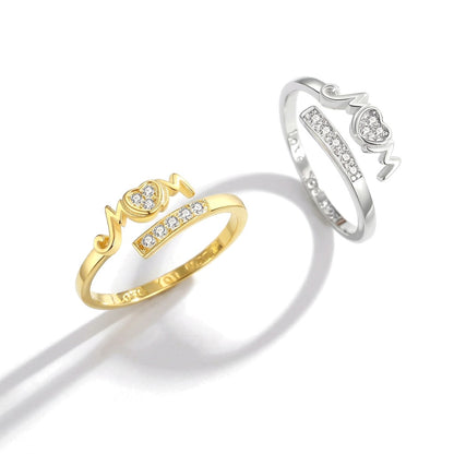 Anillo Corazón Mom Ajustable