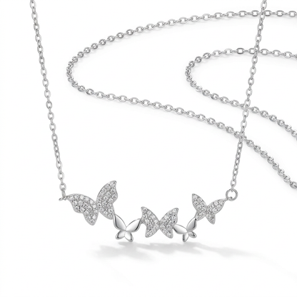 Collar Cinco Mariposas con Zirconias
