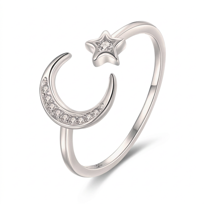 Anillo Luna y Estrella con Zirconias en Varios Diseños