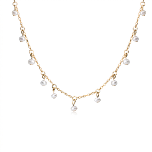 Collar Corto Minimalista con Perla