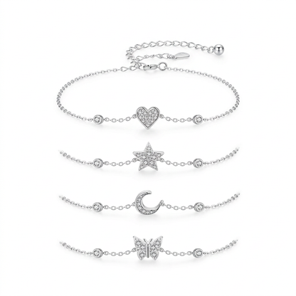 Pulsera Corazón, Estrella, Luna o Mariposa