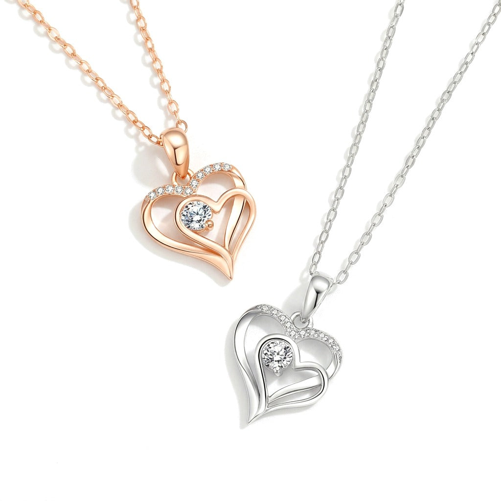 Collar Doble Corazón Delicado