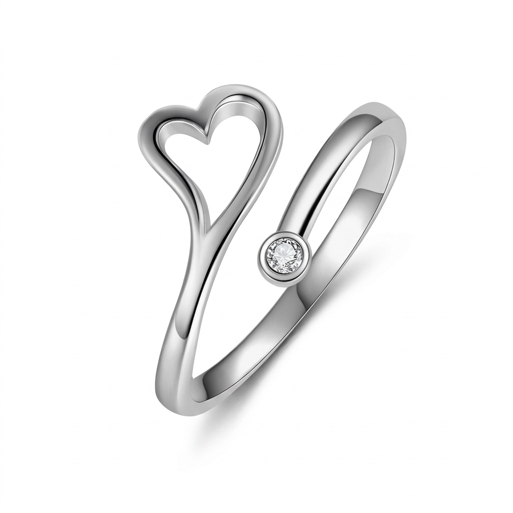 Anillo Corazón Calado Sencillo