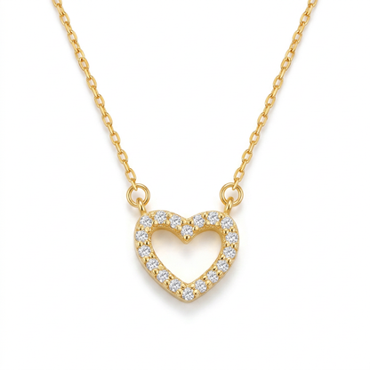 Collar Corto Corazón con Zirconias
