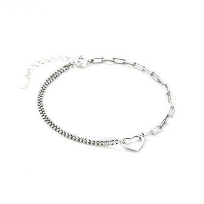 Pulsera Cadena con Corazones y Bolitas