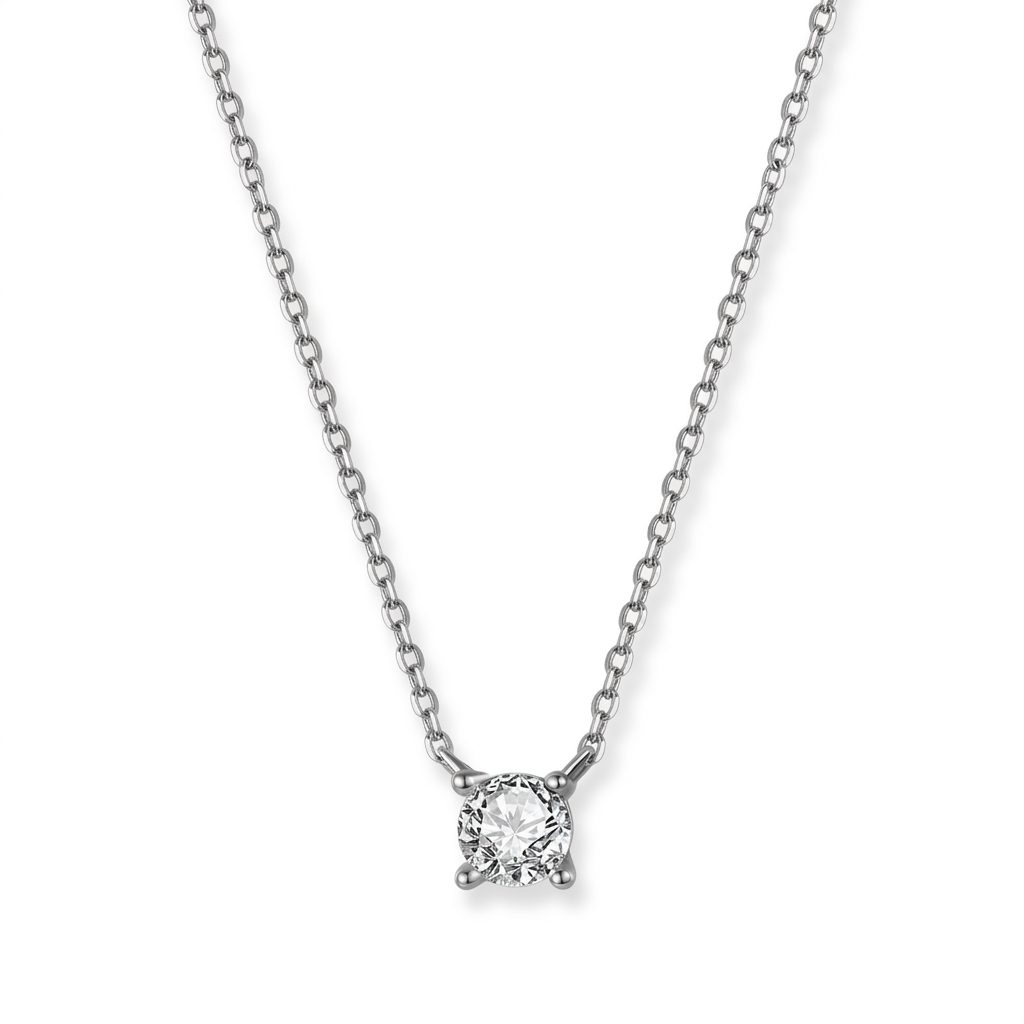 Collar Cuadrado con Zirconia