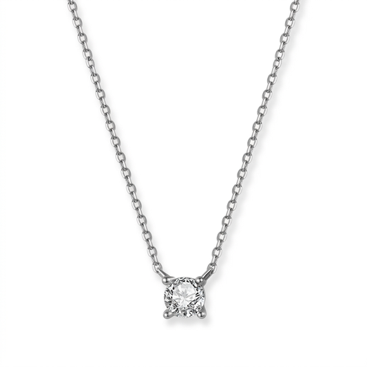 Collar Cuadrado con Zirconia