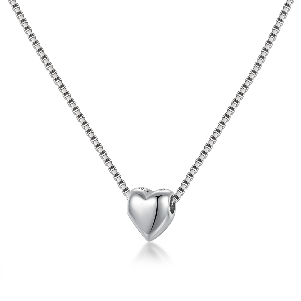 Collar con Dije de Corazón Romántico