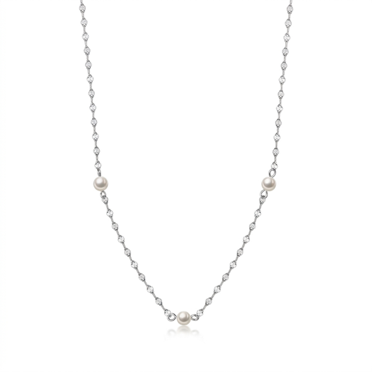 Collar de Clavícula con Perlas
