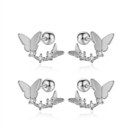 Aretes Mariposa con Zirconias en Cuatro Estilos