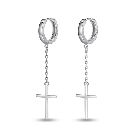 Arracadas con Cadena y Cruz