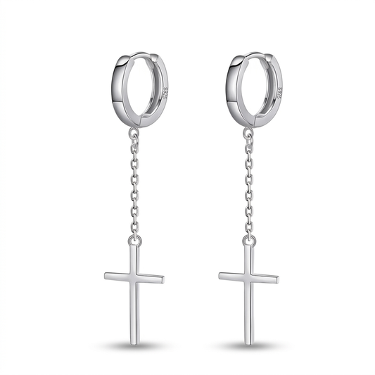 Arracadas con Cadena y Cruz