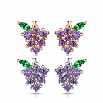 Aretes Uvas Moradas Vintage